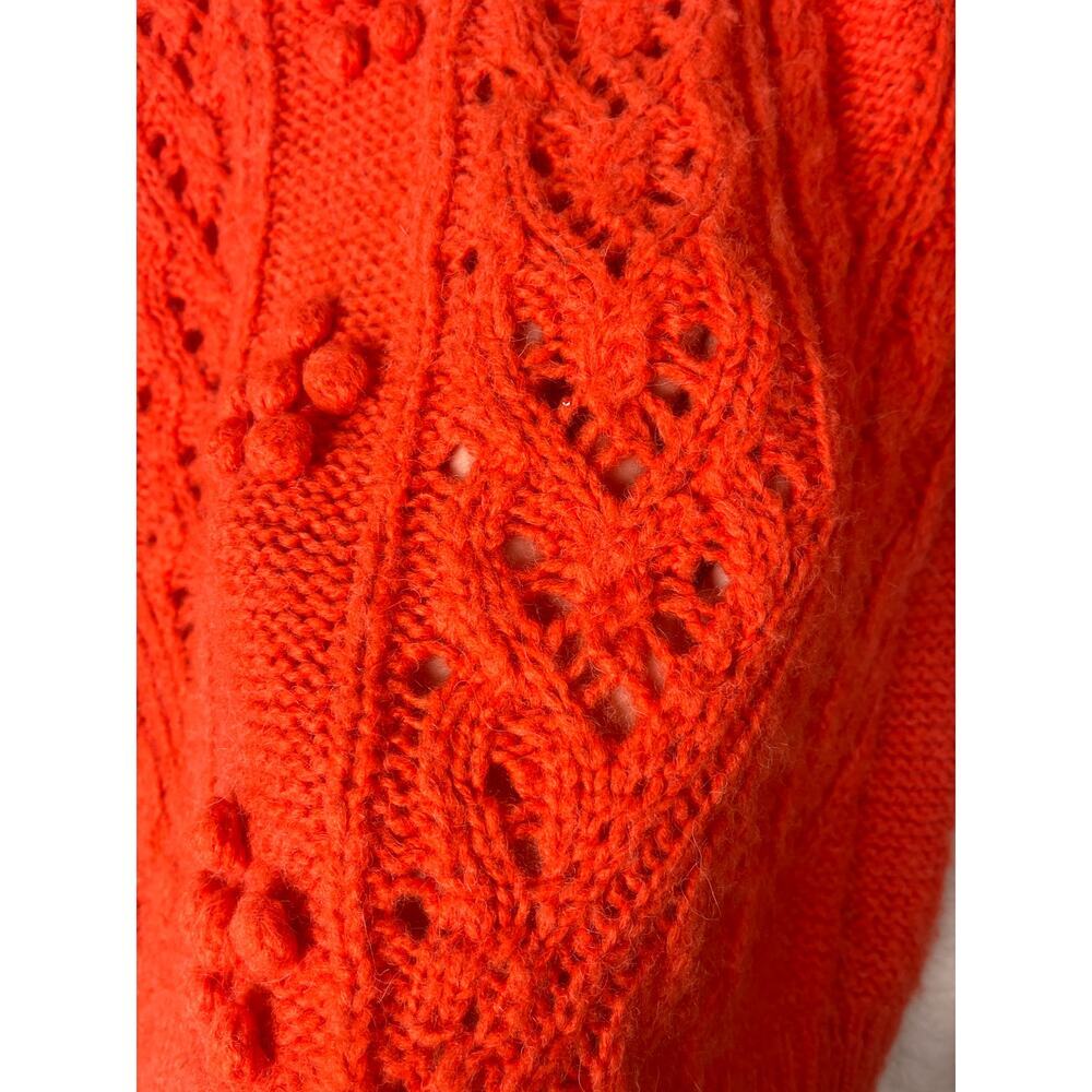 J. Crew Orange Cable Knit Pom-Pom Sweater - Picture 5 of 9